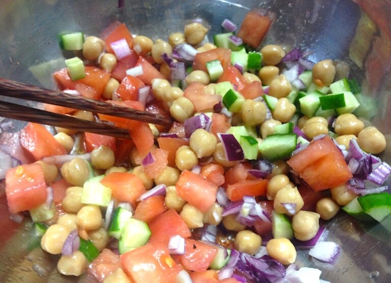 インドのひよこ豆のサラダのレシピ