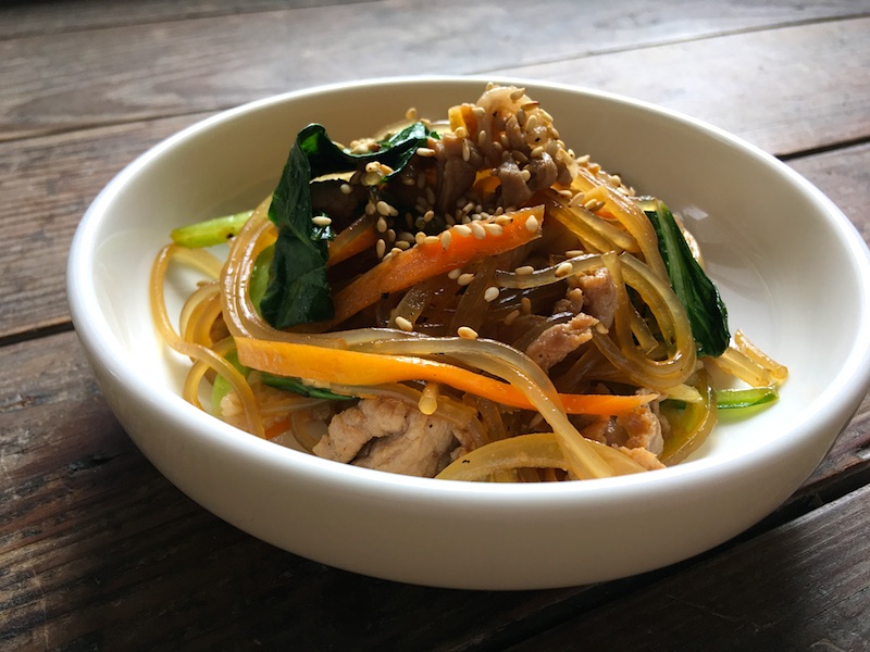 豚肉と野菜のチャプチェ 韓国春雨の炒め物 レシピ エスニック料理ブログ